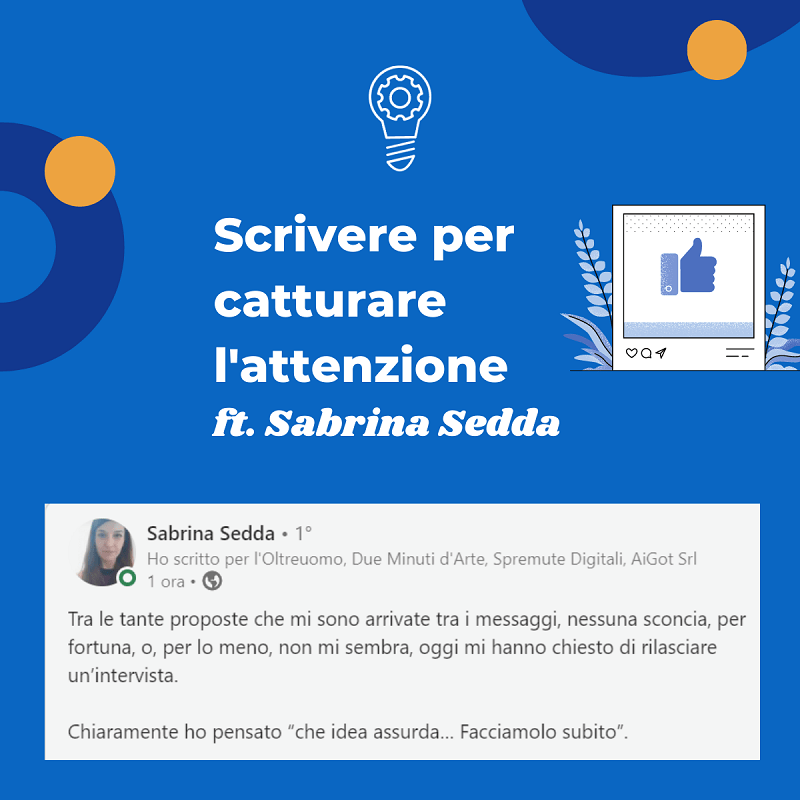 Scrivere per catturare l’attenzione ft. Sabrina&nbsp;Sedda