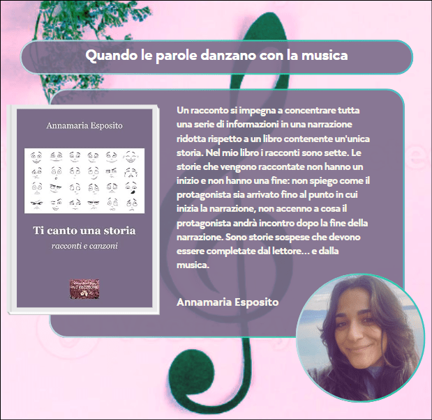 Quando le parole danzano con la musica – “Ti canto una storia. Racconti e canzoni” ft. Annamaria&nbsp;Esposito